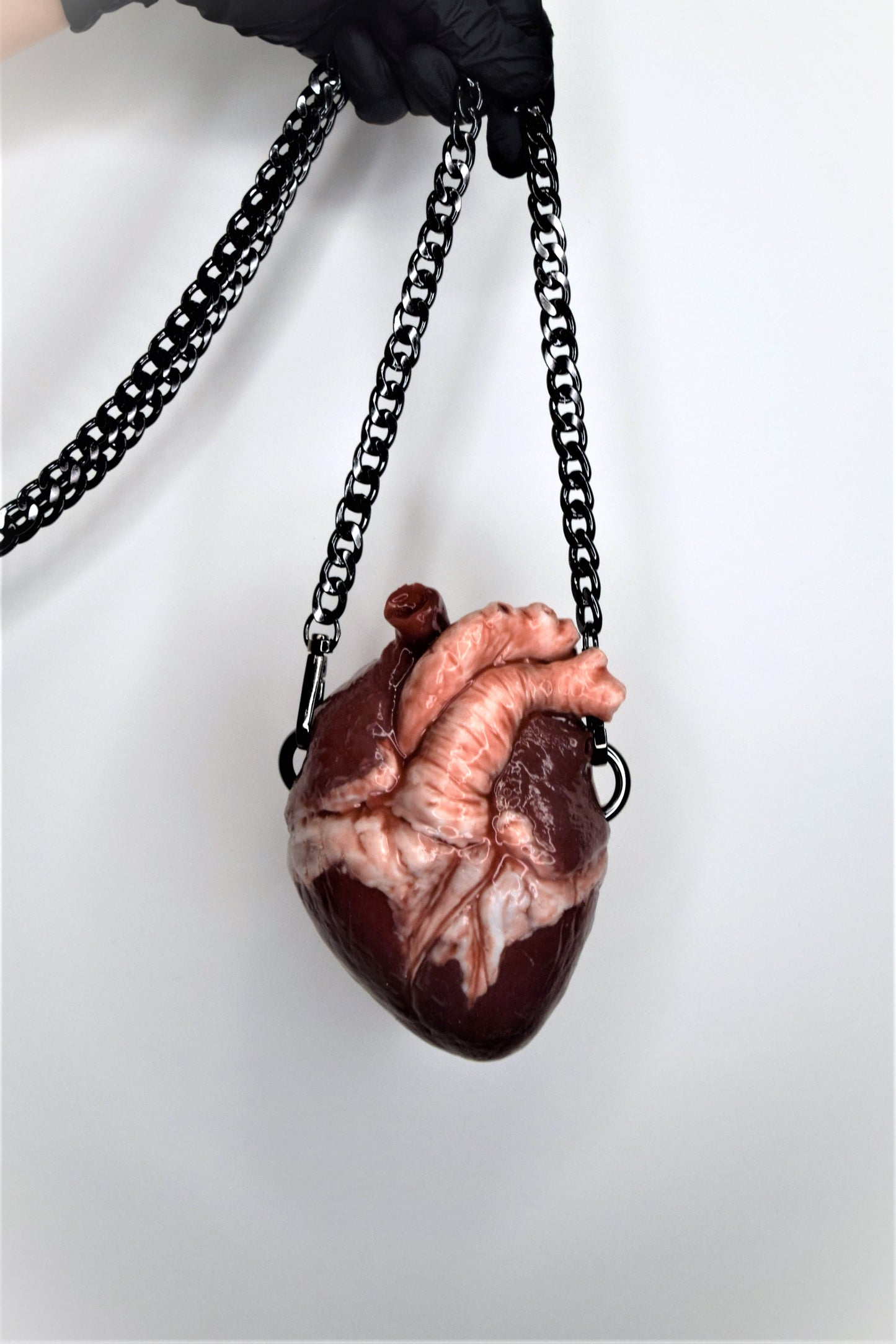 Human heart bag, chain strap