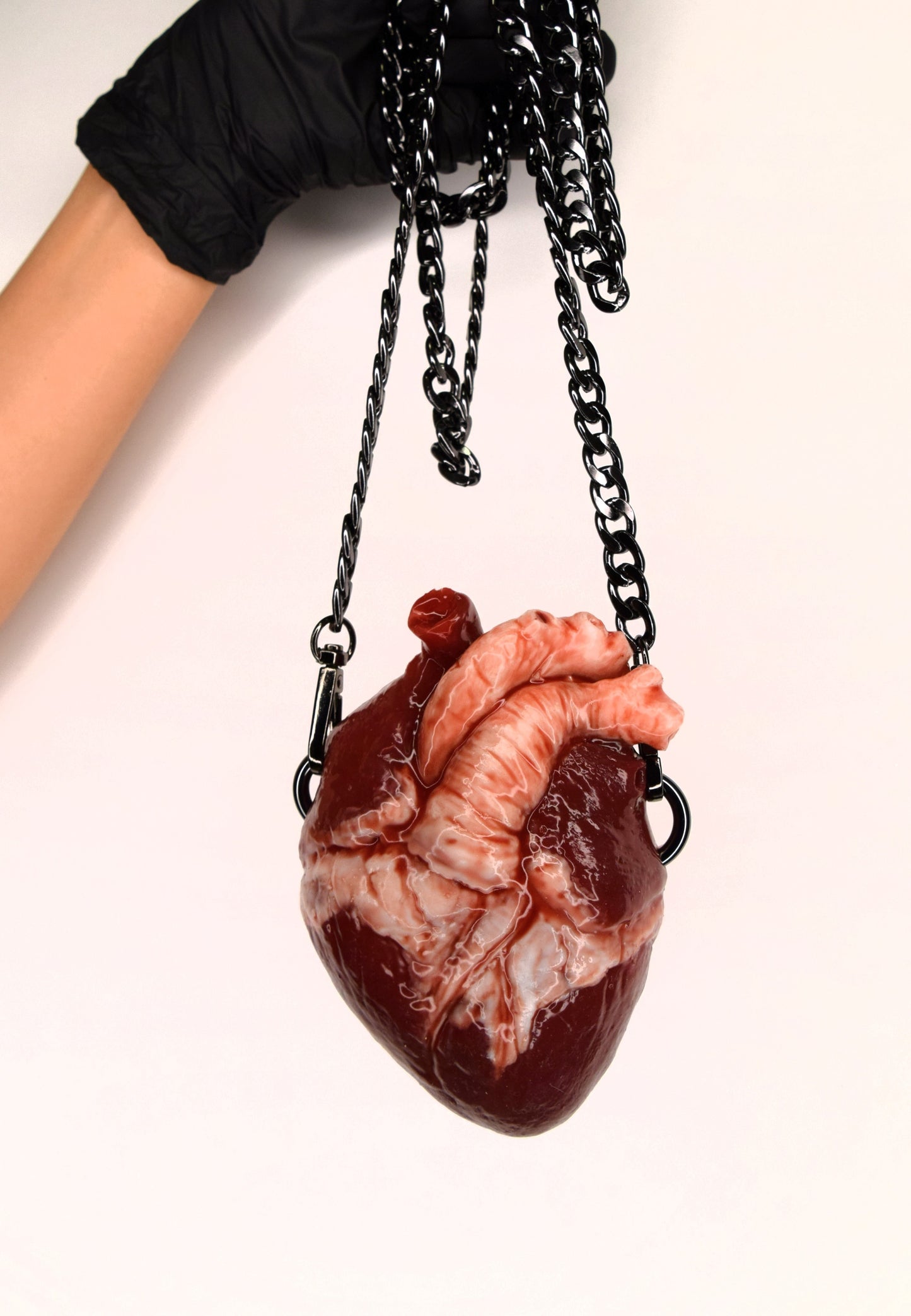 Human heart bag, chain strap