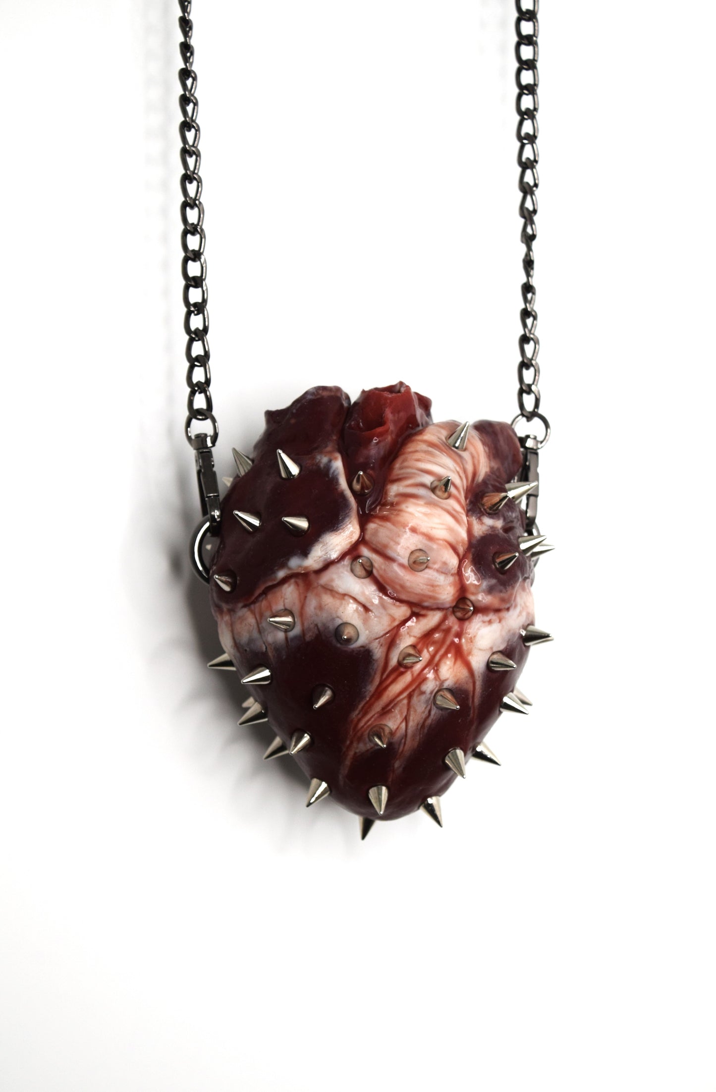 Human heart bag 2.0 with spikes, chain strap. Limited edition