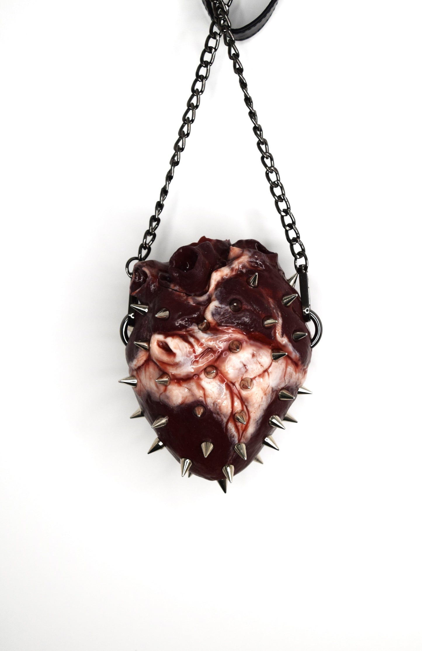 Human heart bag 2.0 with spikes, chain strap. Limited edition