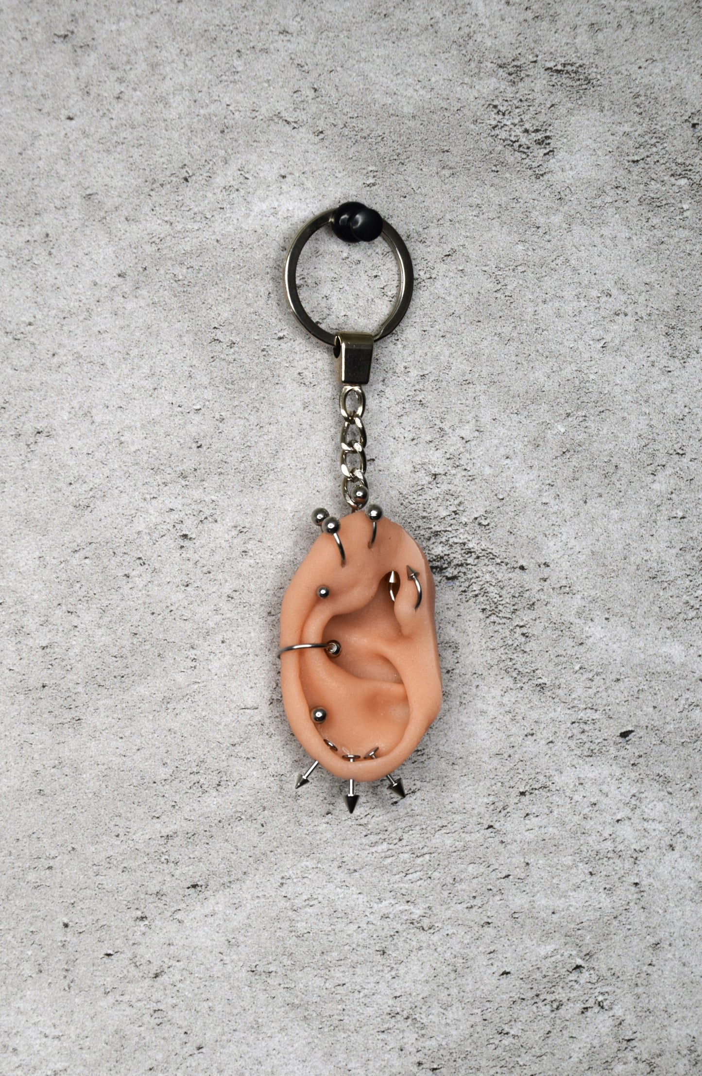 Severed silicone ear keychain