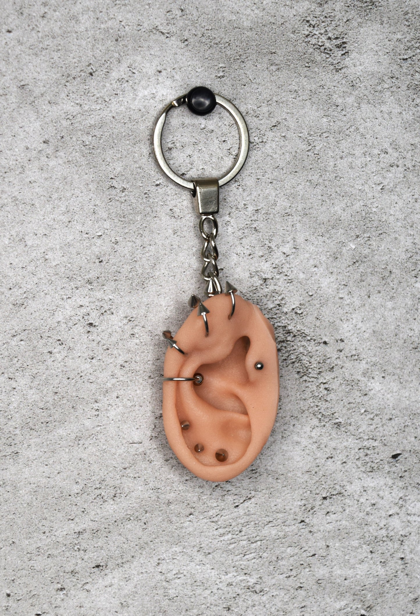 Severed silicone ear keychain