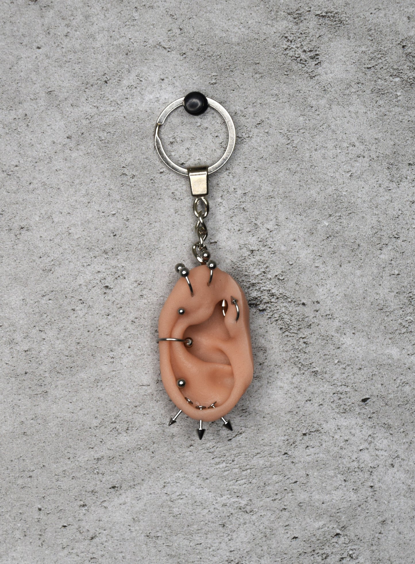 Severed silicone ear keychain