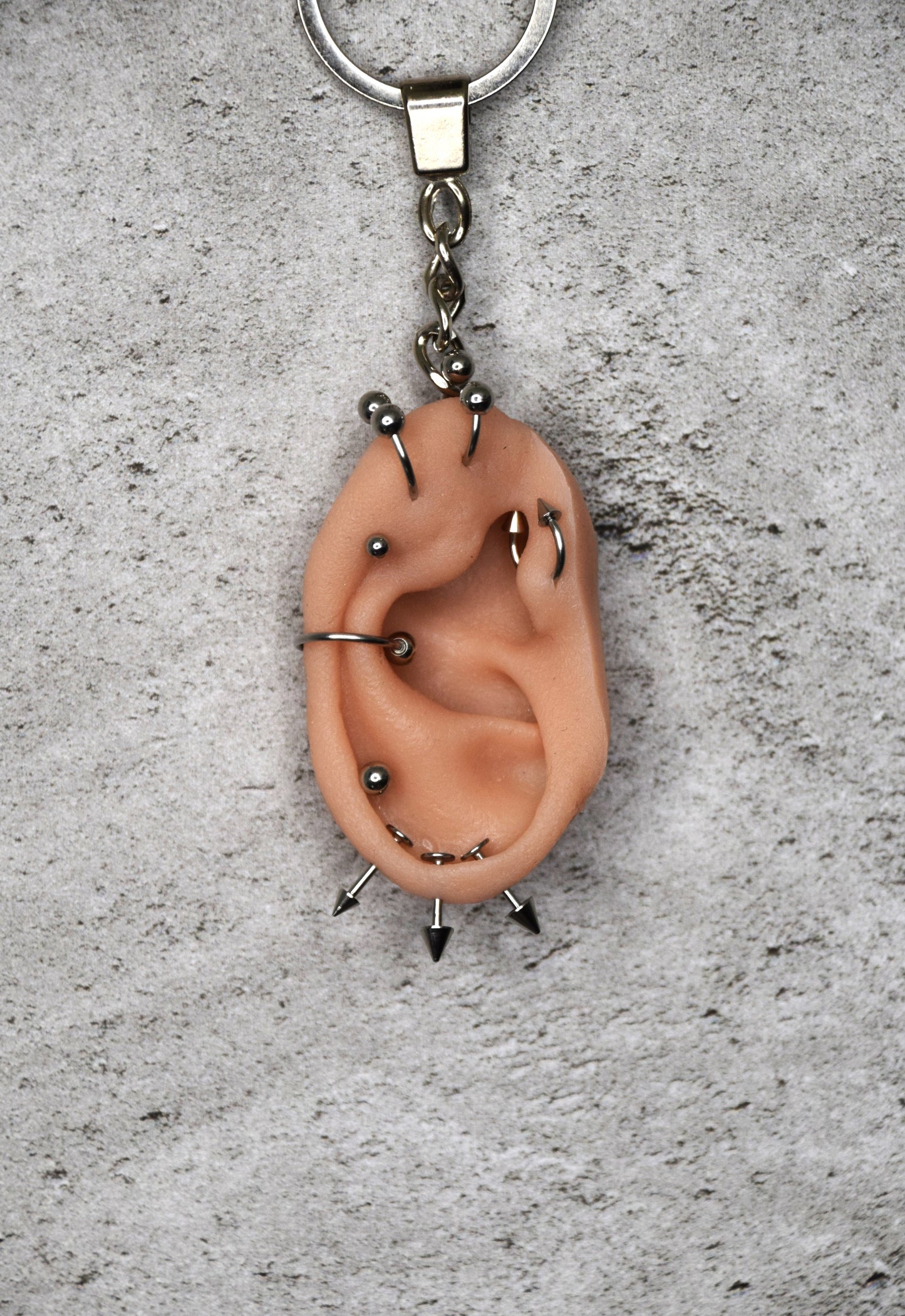 Severed silicone ear keychain