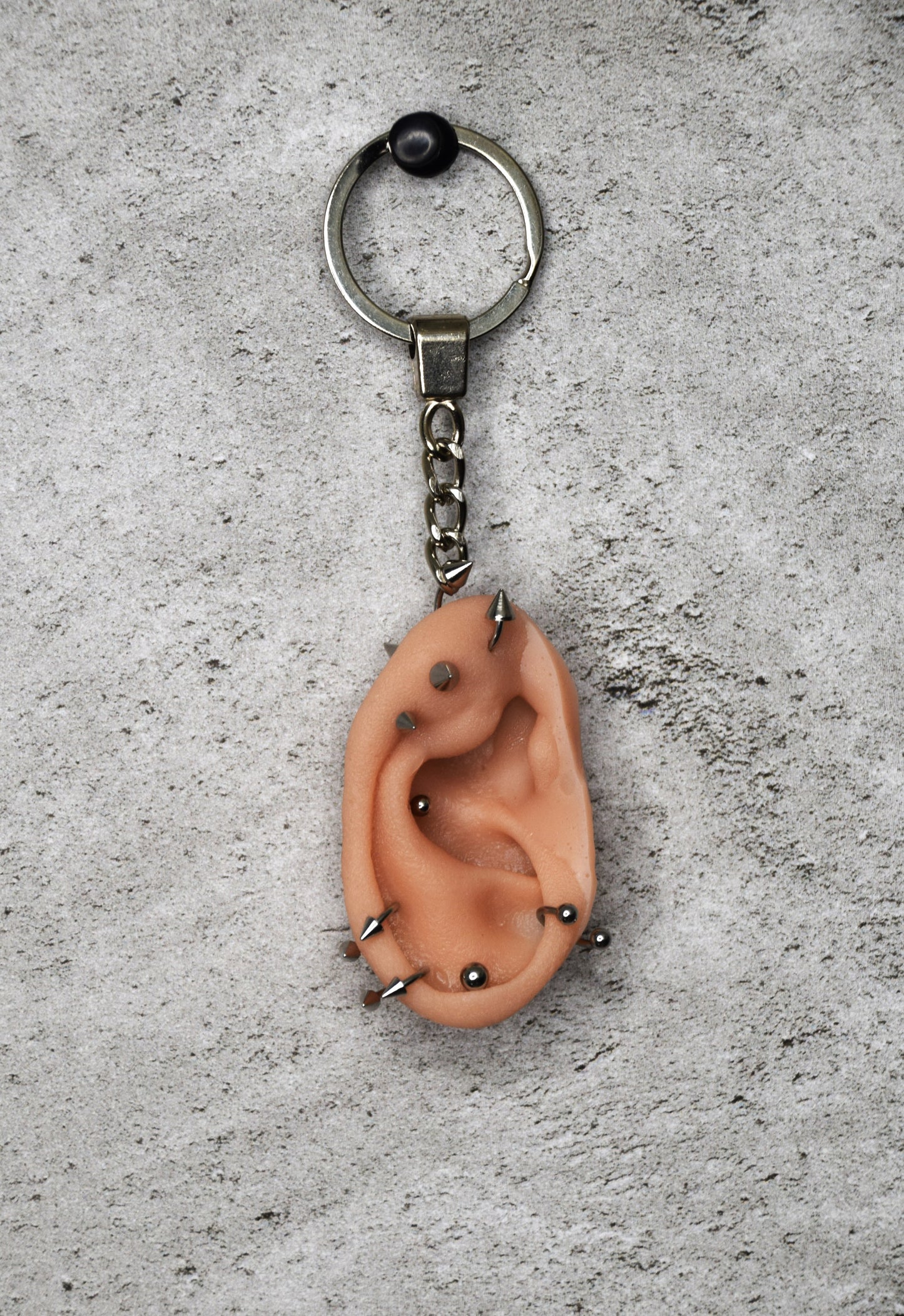 Severed silicone ear keychain