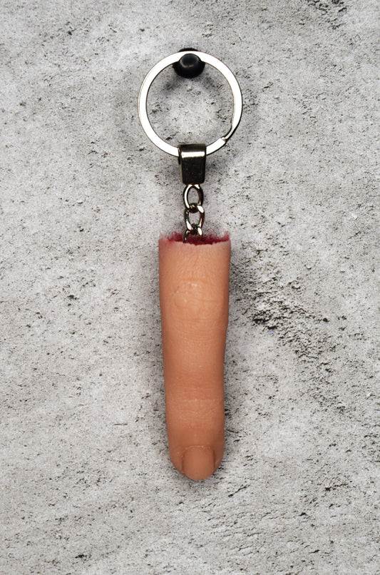 Severed realistic silicone finger keychain, unpainted finger props