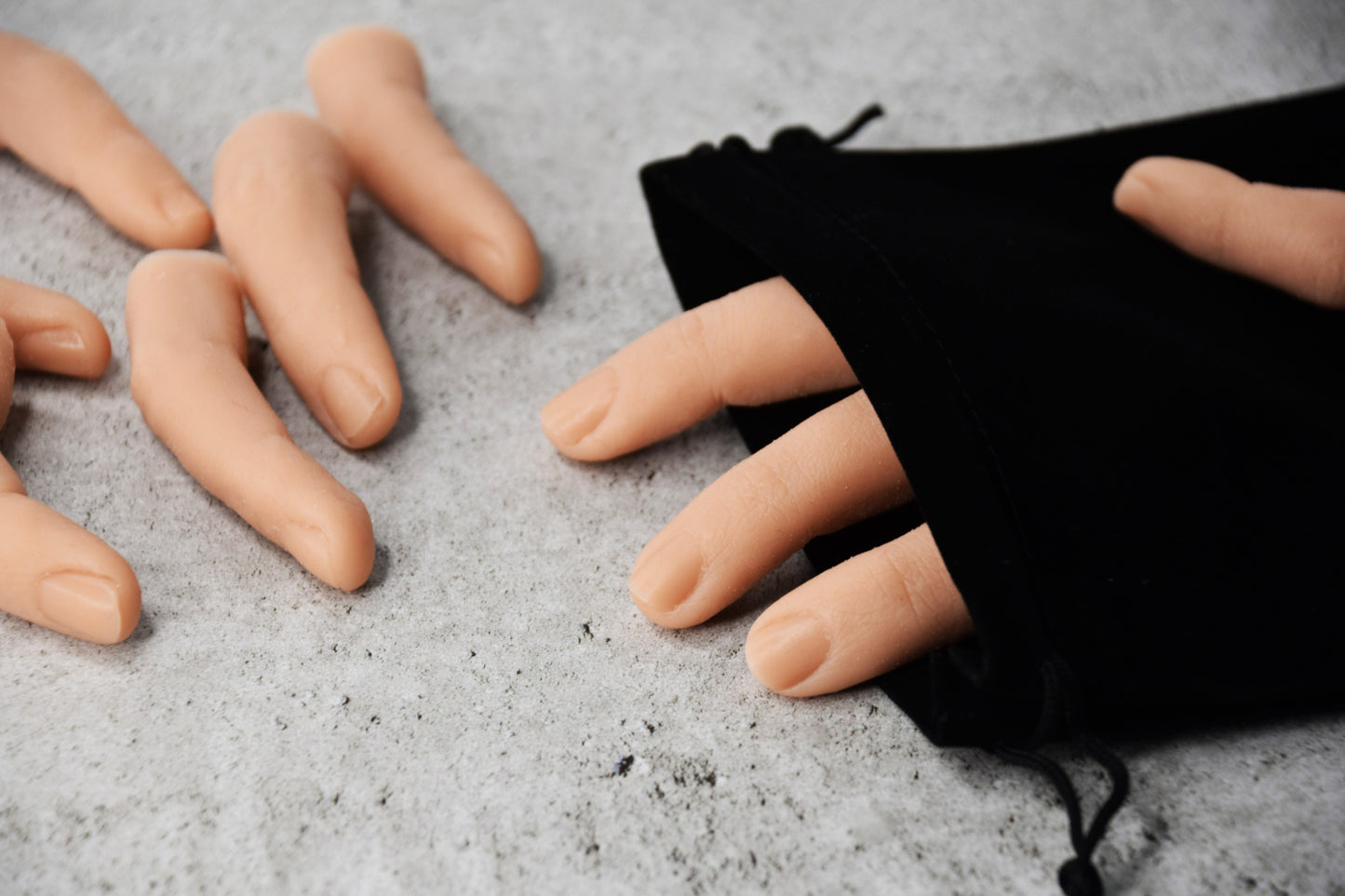 Set of severed realistic silicone fingers, unpainted finger props