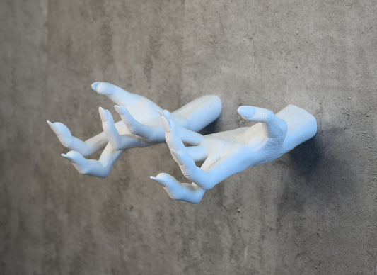 White Witch Hand Wall Decor, Gothic Hand Sculpture Hook, Jewelry Display, Horror Wall Accent