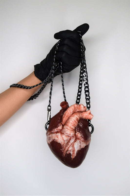 Human heart bag, chain strap